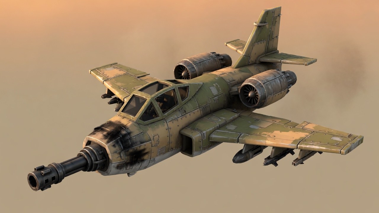 The Boar, a fictional ugly attack jet with a nose rotary cannon and twin high engines